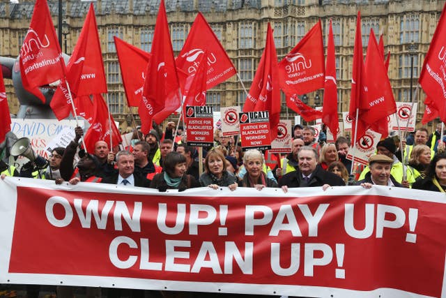 Unions in action over blacklisting