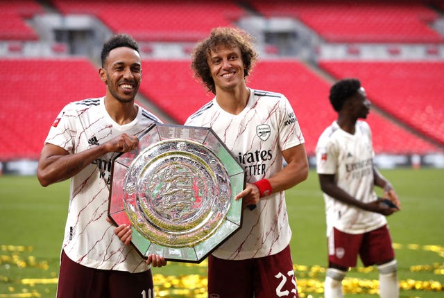 David Luiz, right, has helped Arsenal to silverware 