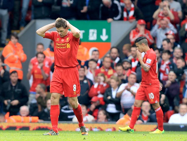 Steven Gerrard had a moment to forget against Chelsea in 2014 