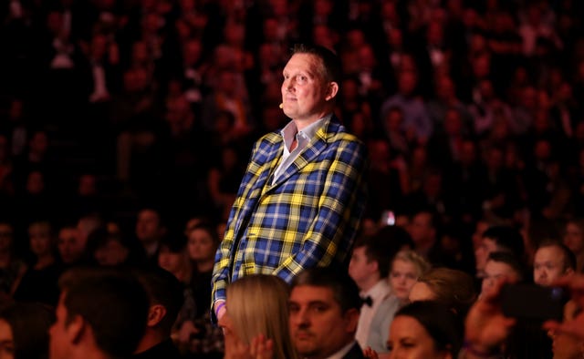 Doddie Weir waits to receive the Helen Rollaston Award during the BBC Sports Personality of the Year show