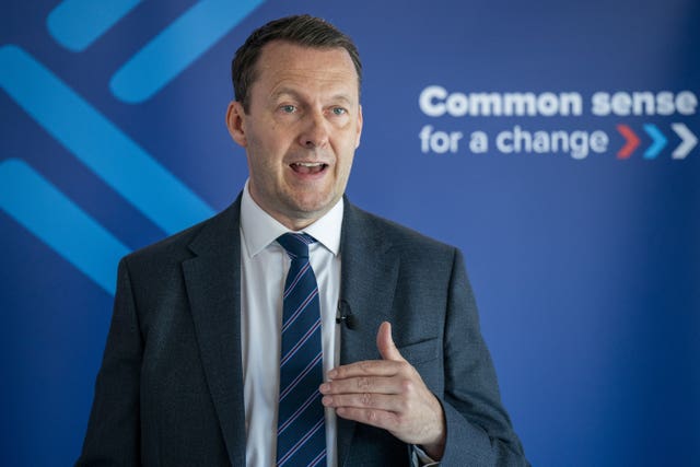Russell Findlay gives a speech