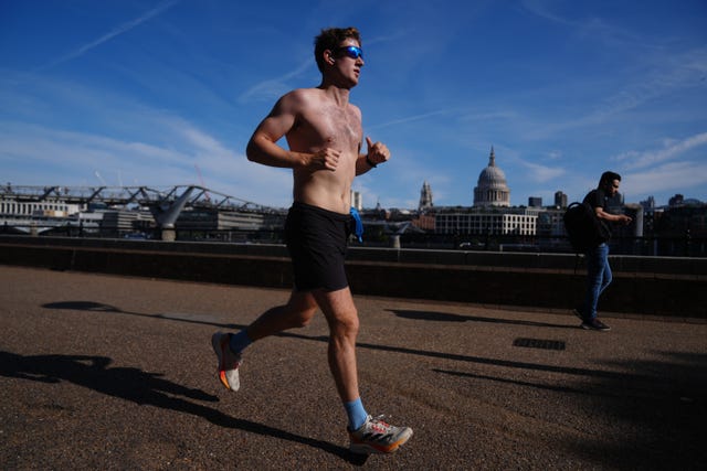 Man running along South Bank