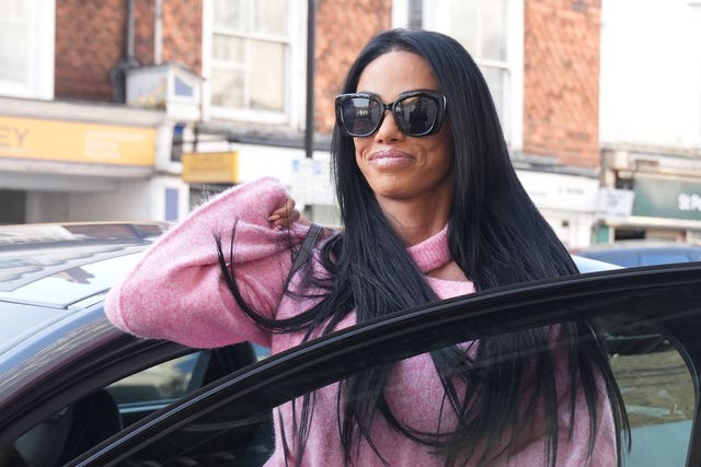 Katie Price getting out of a car