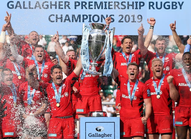 Saracens players won the Gallagher Premiership last season