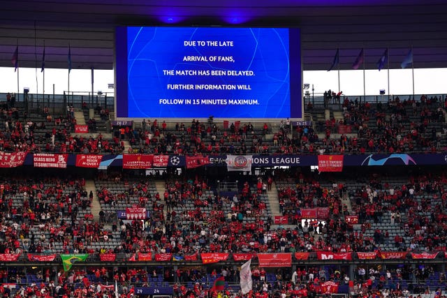 Fans inside the stadium were initially told kick off was delayed due to the late arrival of fans