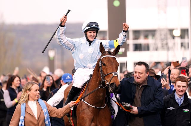 Honeysuckle after her Champion Hurdle defence at Cheltenham