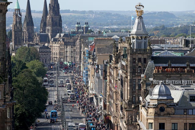 Princes Street in Edinburgh (Jane Barlow/PA)