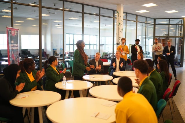 Labour leader Sir Keir Starmer and shadow education secretary Bridget Phillipson during a visit to the Sydney Russell School in Dagenham