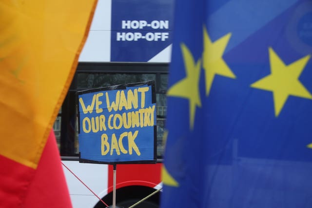 Brexit supporting flags
