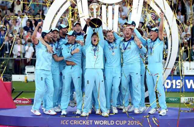 England celebrate winning the ICC World Cup