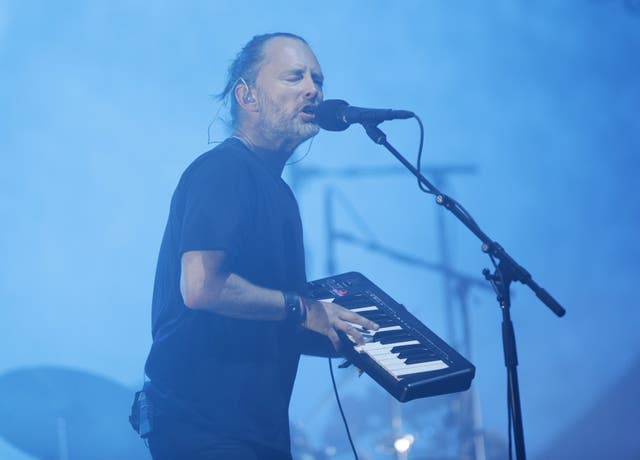 Thom Yorke of Radiohead at Glastonbury in 2017