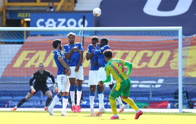 Matheus Pereira netted for West Brom at Everton but it was a mere consolation in a 5-2 defeat with boss Slaven Bilic sent off at half-time and defender Kieran Gibbs shown a red card in the first half