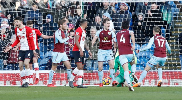 Ashley Barnes celebrates putting Burnley in front