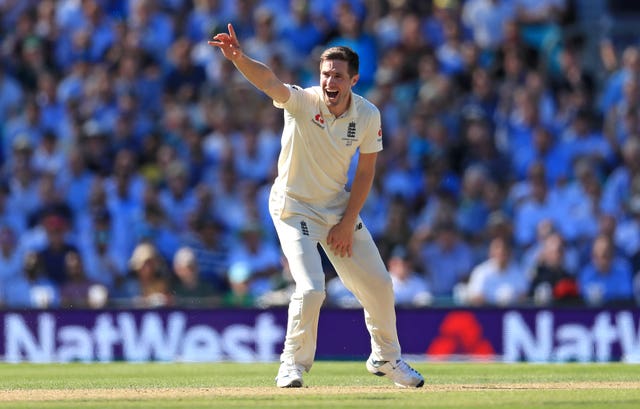 Chris Woakes took three wickets in 11 deliveries for England