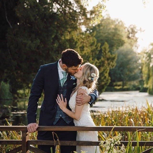 Pc Andrew Harper and his wife Lissie celebrating their wedding at Ardington House in Oxfordshire