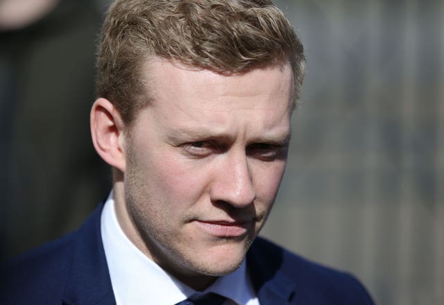Stuart Olding leaving Belfast Crown Court (Brian Lawless/PA)