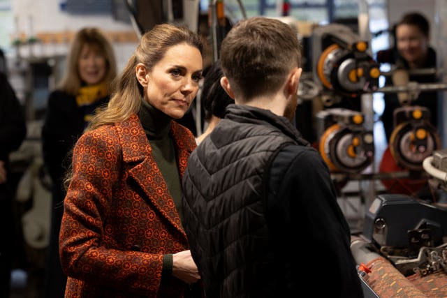 The Princess of Wales during a visit to Melin Tregwynt