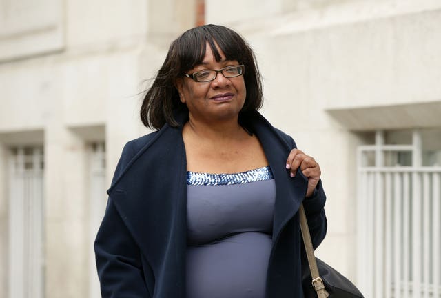 Shadow home secretary Diane Abbott (Yui Mok/PA)