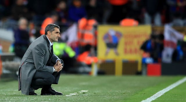 Ernesto Valverde saw Barcelona struggle to overcome Slavia Prague