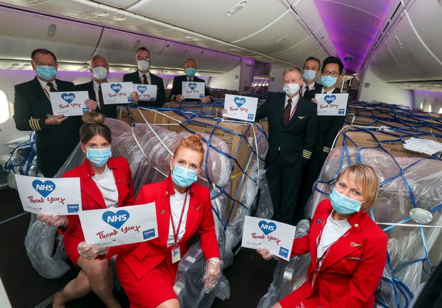 Virgin Atlantic crew on the flight
