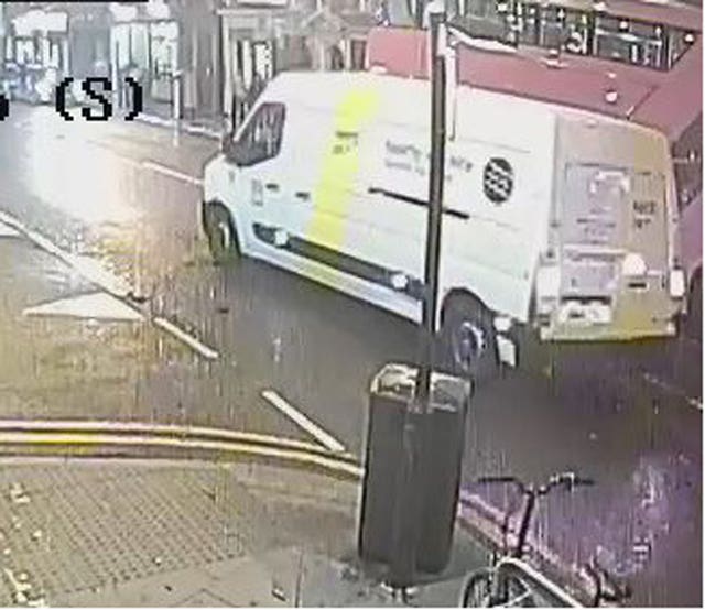 The van driving north past 58 Borough High Street