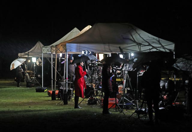 Media at the Sandringham estate in Norfolk