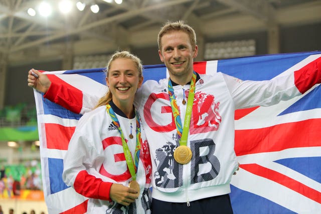 Laura (left) and Jason Kenny celebrate