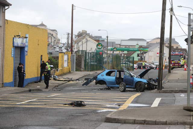 Gardai at the scene of the accident