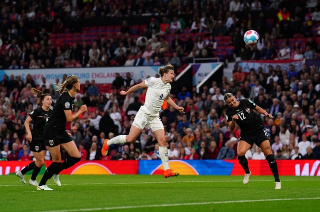 White (centre) in action during Wednesday's match against Austria (Martin Rickett/PA).