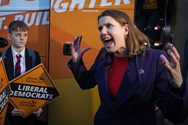 Ms Swinson will say Mr Johnson "only cares about Boris Johnson" (Aaron Chown/PA)