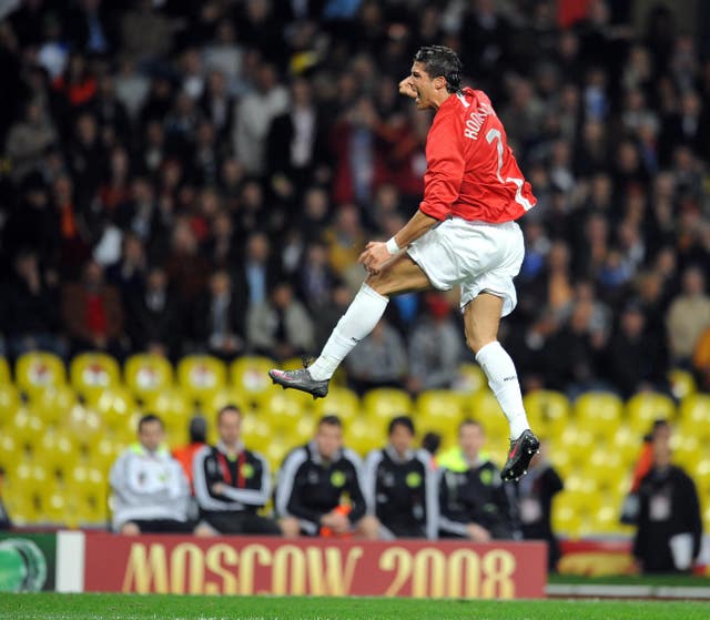 Cristiano Ronaldo scored for Manchester United in the Champions League final against Chelsea 