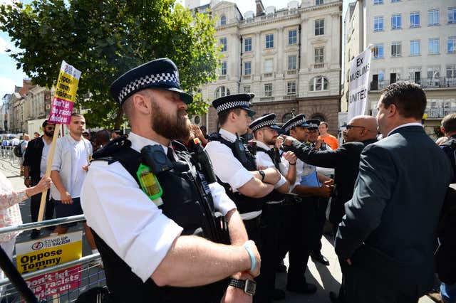 Police and demonstrators