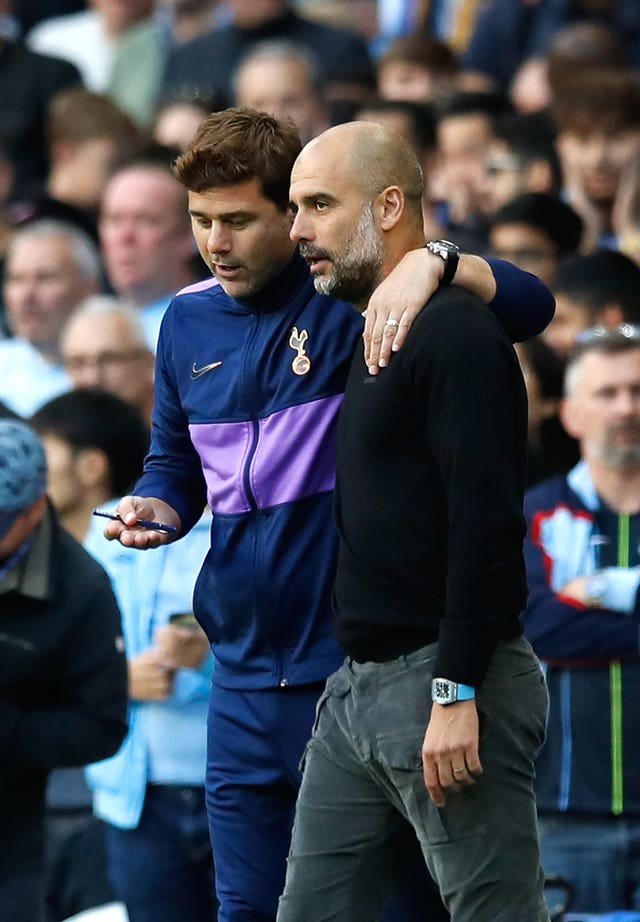 Mauricio Pochettino (left) and Pep Guardiola (right) face each other again