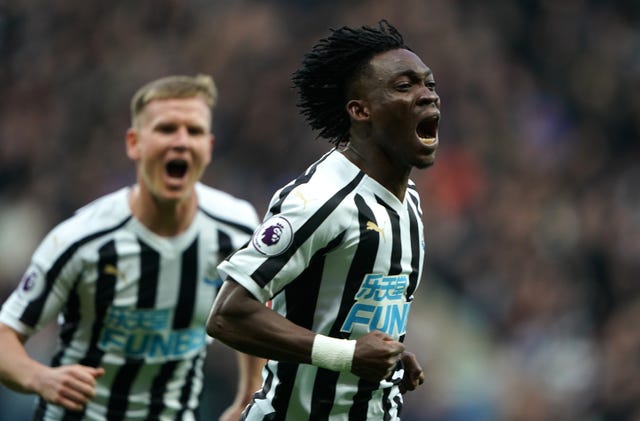 Christian Atsu, right, equalised for Newcastle 