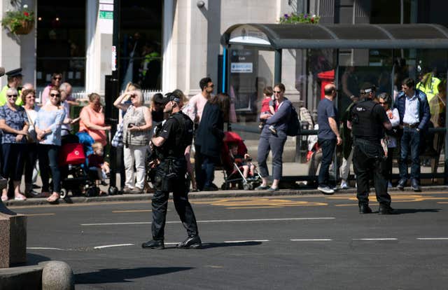 Armed police at the changing of the guard in Windsor (Steve Parsons/PA)