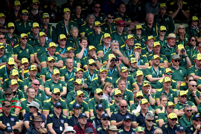 The Australia fans were quiet as wickets continued to tumble