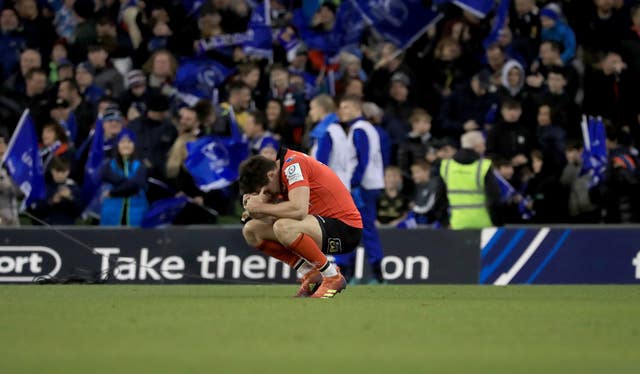 Jacob Stockdale reacts after Ulster's 21-18 Champions Cup quarter-final defeat to Leinster. Stockdale had missed out on a try after losing the ball beyond the goal-line