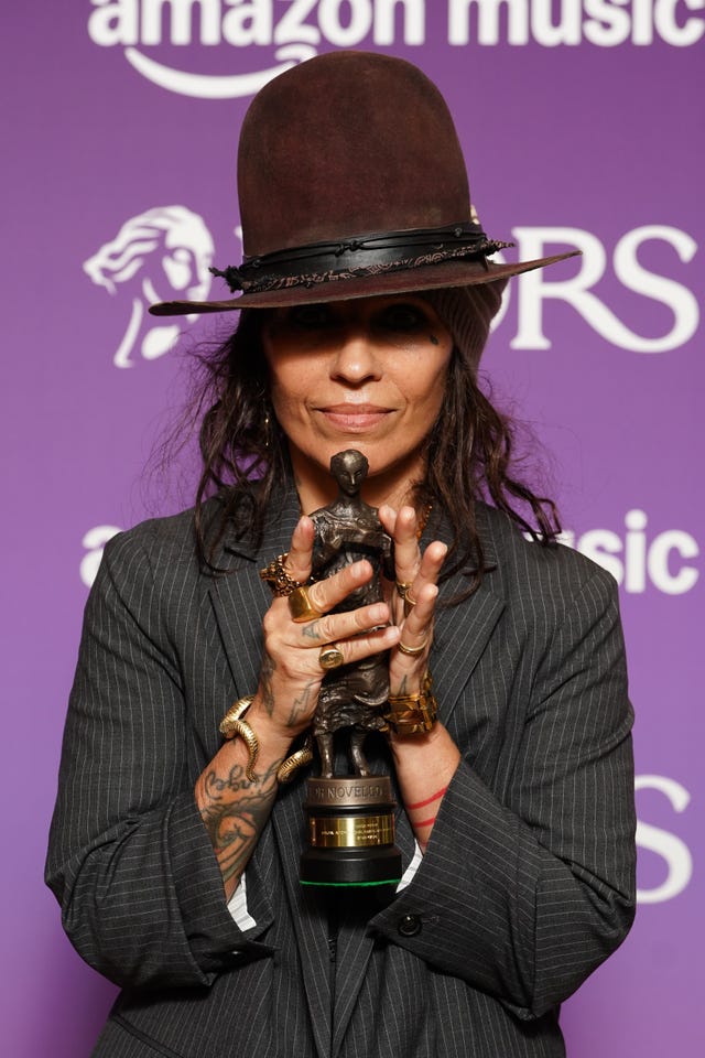 Linda Perry with her special international award at the Ivor Novello Awards