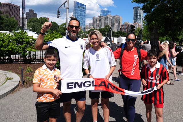 England fans in Boston during the 2026 World Cup