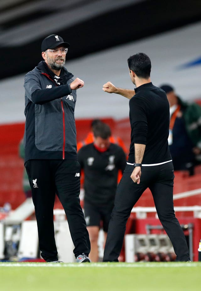 Jurgen Klopp and Mikel Arteta