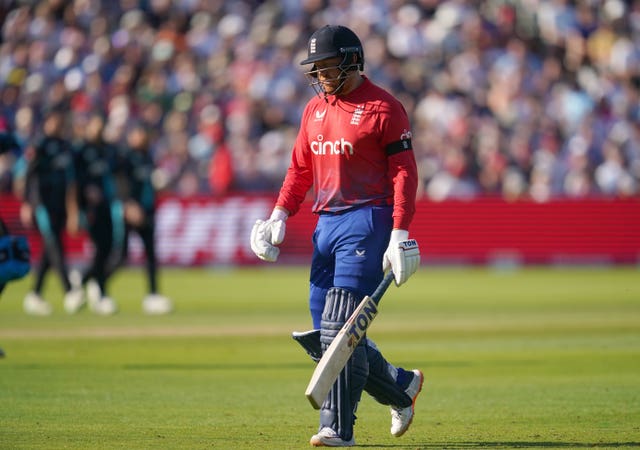 Jonny Bairstow walks off the field after being dismissed in a T20 international.