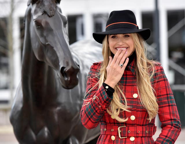 Model, broadcaster and racing fan Vogue Williams was in her element on Ladies Day at the Festival