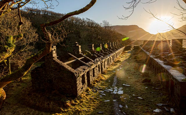 A view of slate works/slate mine in north west Wales