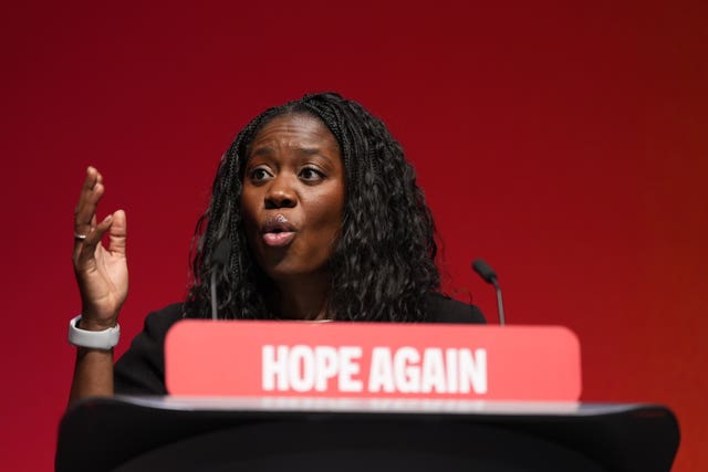 Energy Secretary Miatta Fahnbulleh speaking during the Labour Party conference at the ACC Liverpool