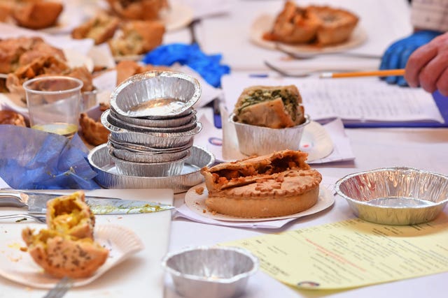 There are 21 different classes of pies, covering both sweet and savoury (Joe Giddens/PA)