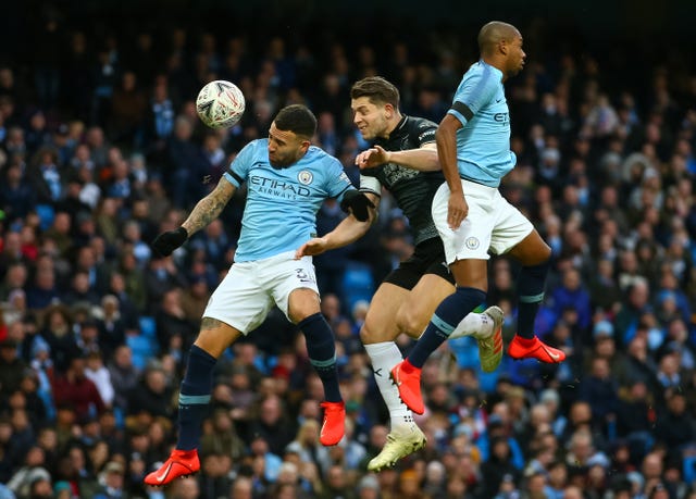 Manchester City's makeshift centre-back pairing of Nicolas Otamendi (left) and Fernandinho (need a commanding performance