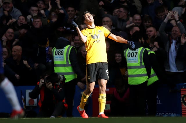 Raul Jimenez celebrates putting Wolves ahead