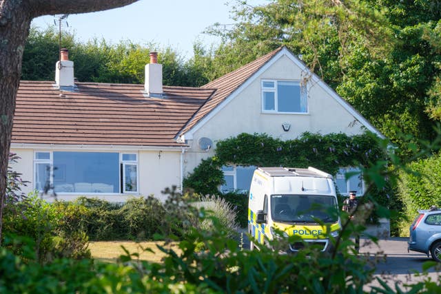 Police outside the house of Ann Widdecombe in Haytor in Dartmoor