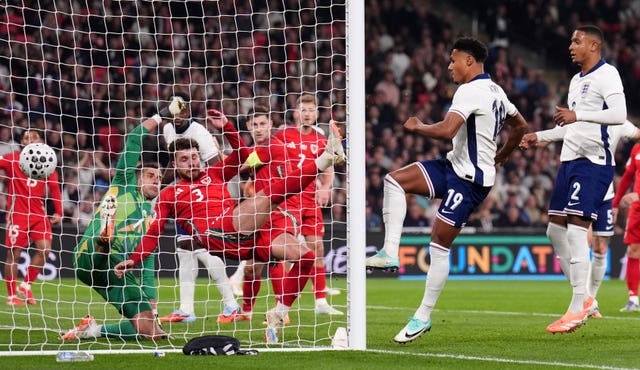 Ollie Watkins scores England's second goal