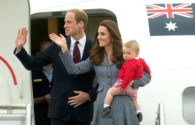 The Cambridges and Prince George leave Canberra (Anthony Devlin/PA)